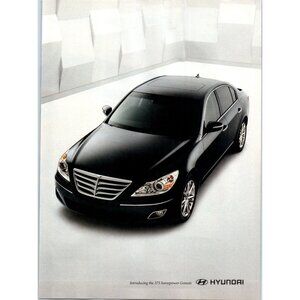 2009 Hyundai Genesis Luxury Sedan Vintage Print Ad Sound Acoustics Wall Art